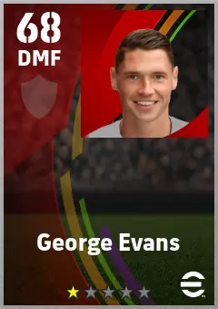 George Evans eFootball 2026 player card — 68 OVR DMF
