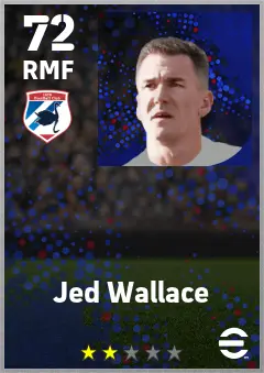 Jed Wallace eFootball 2026 player card — 72 OVR RMF