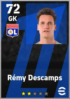 Remy Descamps eFootball 2026 player card — 72 OVR GK