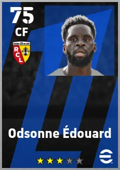 Odsonne Edouard eFootball 2026 player card — 75 OVR CF
