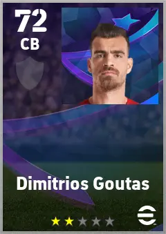Dimitrios Goutas eFootball 2026 player card — 72 OVR CB