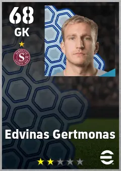 Edvinas Gertmonas eFootball 2026 player card, 68 OVR GK
