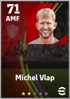 Michel Vlap eFootball 2026 player card — 71 OVR AMF
