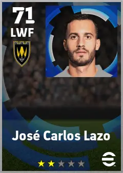 Jose Carlos Lazo eFootball 2026 player card — 71 OVR LWF