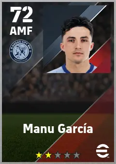 Manu Garcia eFootball 2026 player card — 72 OVR AMF