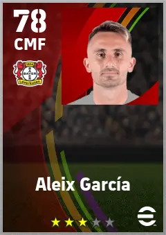 Aleix Garcia eFootball 2026 player card — 78 OVR CMF