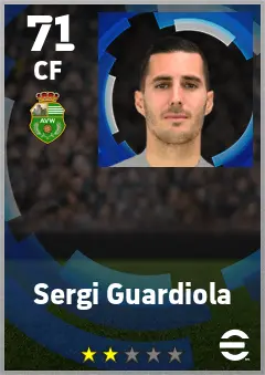 Sergi Guardiola eFootball 2026 player card — 71 OVR CF