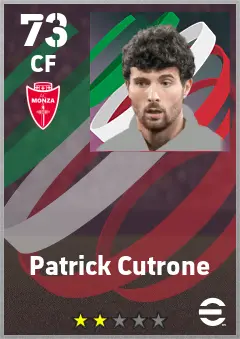 Patrick Cutrone eFootball 2026 player card — 73 OVR CF