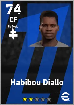 Habibou Diallo eFootball 2026 player card — 74 OVR CF