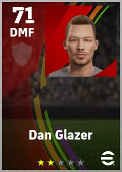 Dan Glazer eFootball 2026 player card — 71 OVR DMF