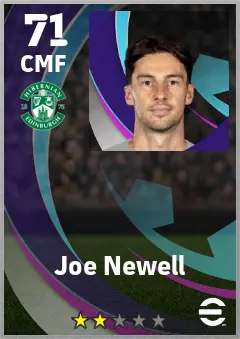 Joe Newell eFootball 2026 player card — 71 OVR CMF