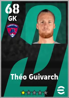Theo Guivarch eFootball 2026 player card — 68 OVR GK