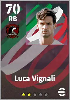 Luca Vignali eFootball 2026 player card — 70 OVR RB