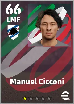 Manuel Cicconi eFootball 2026 player card — 66 OVR LMF