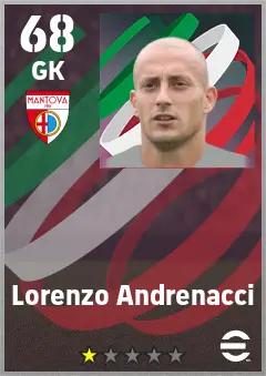 Lorenzo Andrenacci eFootball 2026 player card — 68 OVR GK