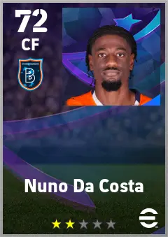 Nuno Da Costa eFootball 2026 player card — 72 OVR CF