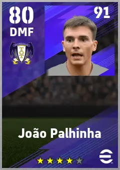 Joao Palhinha eFootball 2026 player card — 80 OVR DMF