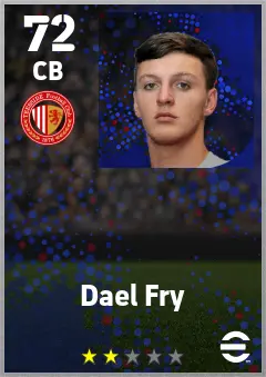 Dael Fry eFootball 2026 player card — 72 OVR CB