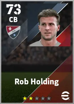 Rob Holding eFootball 2026 player card — 73 OVR CB