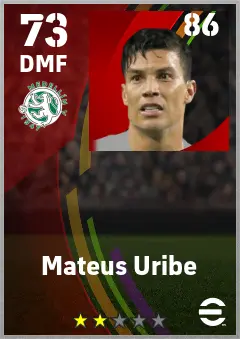 Mateus Uribe eFootball 2026 player card — 73 OVR DMF