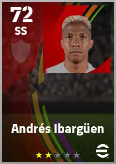 Andres Ibarguen eFootball 2026 player card — 72 OVR SS
