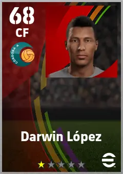 Darwin Lopez eFootball 2026 player card — 68 OVR CF