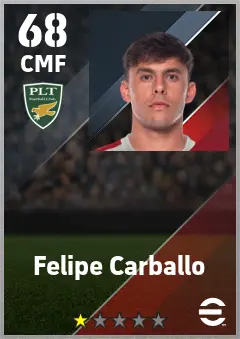 Felipe Carballo eFootball 2026 player card — 69 OVR CMF
