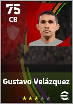 Gustavo Velazquez eFootball 2026 player card — 75 OVR CB