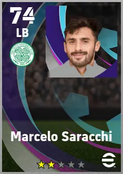 Marcelo Saracchi eFootball 2026 player card — 74 OVR LB
