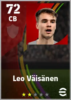 Leo Vaisanen eFootball 2026 player card — 72 OVR CB
