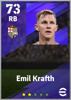 Emil Krafth eFootball 2026 player card — 73 OVR RB