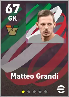 Matteo Grandi eFootball 2026 player card — 67 OVR GK