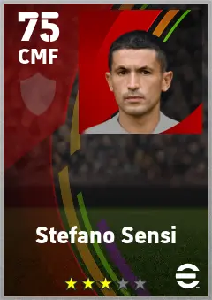 Stefano Sensi eFootball 2026 player card — 75 OVR CMF