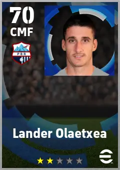 Lander Olaetxea eFootball 2026 player card — 70 OVR CMF