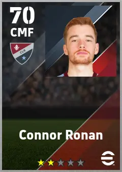 Connor Ronan eFootball 2026 player card — 70 OVR CMF