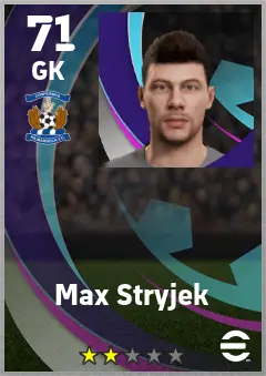 Max Stryjek eFootball 2026 player card — 71 OVR GK