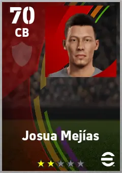 Josua Mejias eFootball 2026 player card — 70 OVR CB