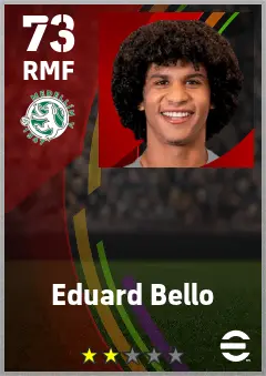 Eduard Bello eFootball 2026 player card — 73 OVR RMF