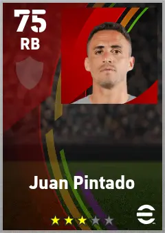 Juan Pintado eFootball 2026 player card — 75 OVR RB