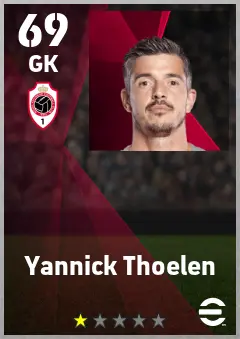 Yannick Thoelen eFootball 2026 player card — 69 OVR GK