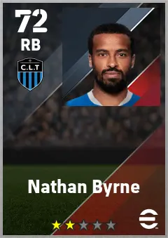 Nathan Byrne eFootball 2026 player card — 72 OVR RB