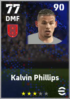 Kalvin Phillips eFootball 2026 player card — 77 OVR DMF