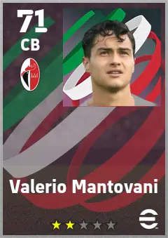 Valerio Mantovani eFootball 2026 player card — 71 OVR CB