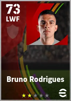 Bruno Rodrigues eFootball 2026 player card — 73 OVR LWF