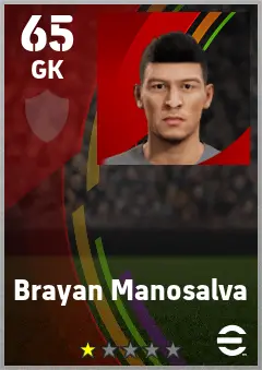 Brayan Manosalva eFootball 2026 player card — 65 OVR GK