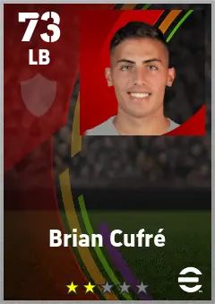 Brian Cufre eFootball 2026 player card — 73 OVR LB