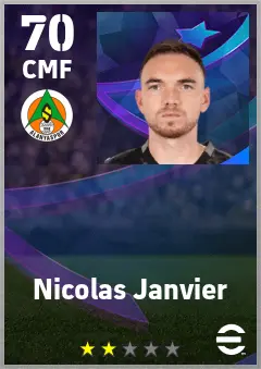 Nicolas Janvier eFootball 2026 player card — 70 OVR CMF