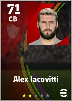 Alex Iacovitti eFootball 2026 player card — 71 OVR CB