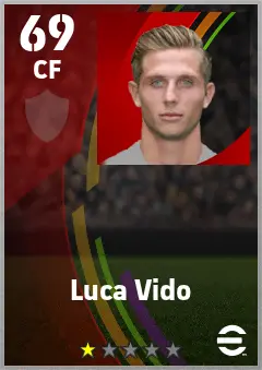 Luca Vido eFootball 2026 player card — 69 OVR CF
