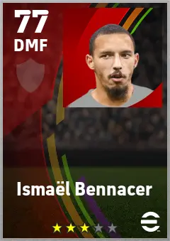 Ismael Bennacer eFootball 2026 player card — 77 OVR DMF